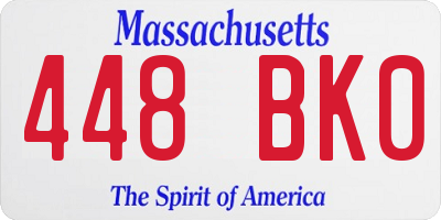 MA license plate 448BK0