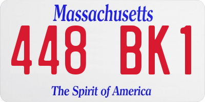 MA license plate 448BK1