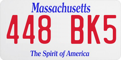 MA license plate 448BK5