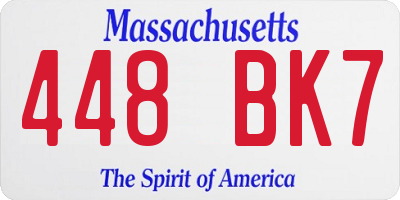 MA license plate 448BK7