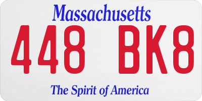 MA license plate 448BK8
