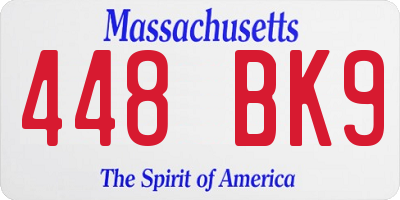 MA license plate 448BK9