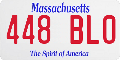 MA license plate 448BL0