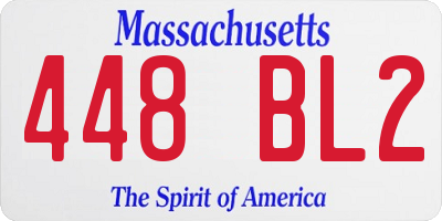 MA license plate 448BL2