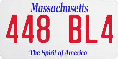 MA license plate 448BL4