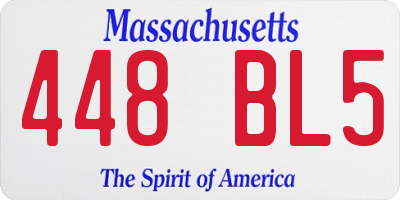 MA license plate 448BL5
