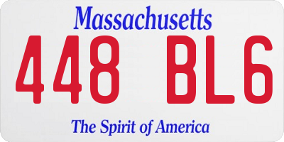 MA license plate 448BL6