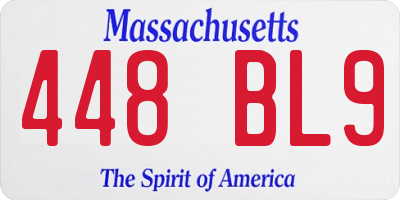 MA license plate 448BL9