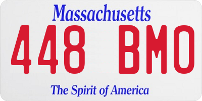 MA license plate 448BM0