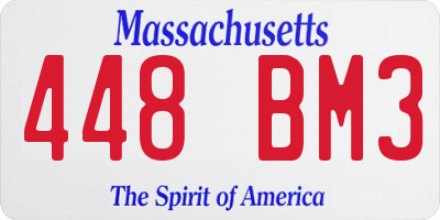 MA license plate 448BM3