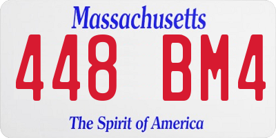 MA license plate 448BM4