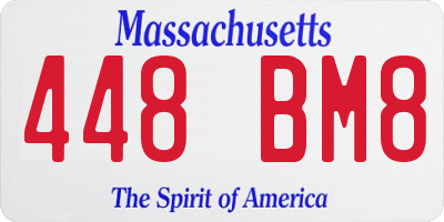 MA license plate 448BM8