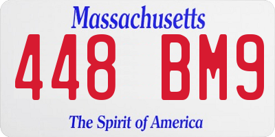 MA license plate 448BM9