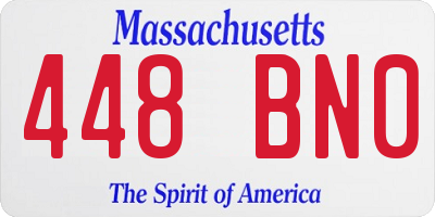 MA license plate 448BN0