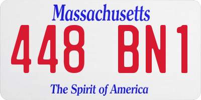 MA license plate 448BN1