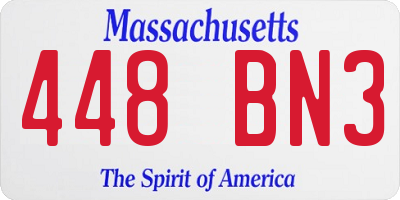 MA license plate 448BN3