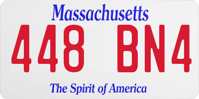 MA license plate 448BN4
