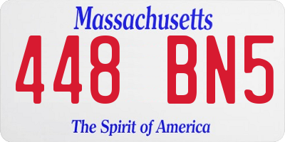 MA license plate 448BN5