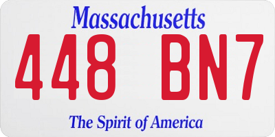 MA license plate 448BN7