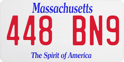 MA license plate 448BN9