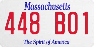 MA license plate 448BO1