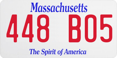 MA license plate 448BO5