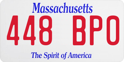 MA license plate 448BP0