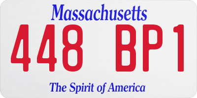 MA license plate 448BP1