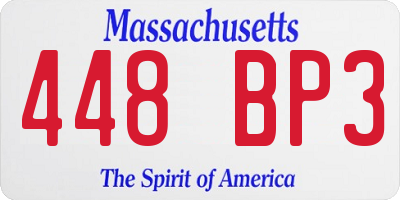 MA license plate 448BP3