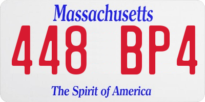 MA license plate 448BP4