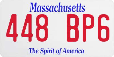 MA license plate 448BP6