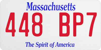 MA license plate 448BP7
