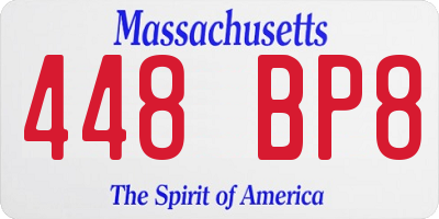 MA license plate 448BP8