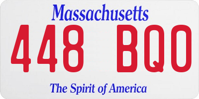 MA license plate 448BQ0