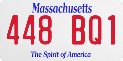 MA license plate 448BQ1