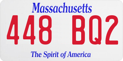 MA license plate 448BQ2