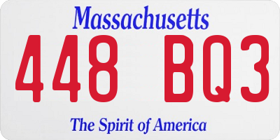 MA license plate 448BQ3