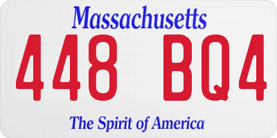 MA license plate 448BQ4