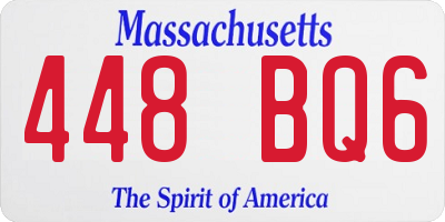 MA license plate 448BQ6