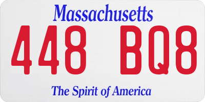 MA license plate 448BQ8