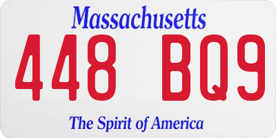 MA license plate 448BQ9