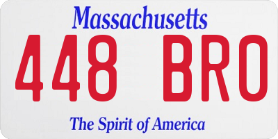 MA license plate 448BR0
