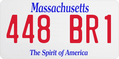 MA license plate 448BR1