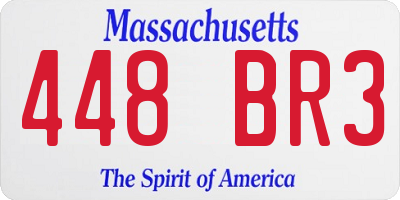 MA license plate 448BR3