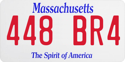 MA license plate 448BR4