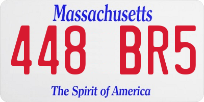 MA license plate 448BR5