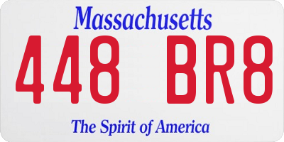 MA license plate 448BR8