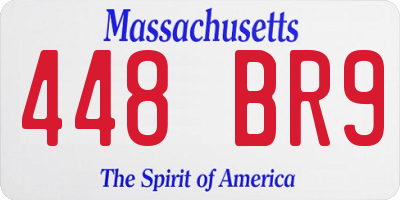 MA license plate 448BR9