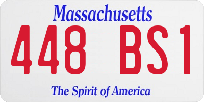 MA license plate 448BS1