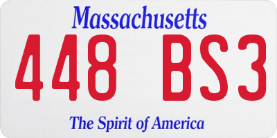 MA license plate 448BS3